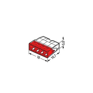 Wago ข้อต่อเชื่อมสายไฟ Splicing Connecter 5ช่อง ของแท้ 100% (แพค 10ชิ้น) [2273-204]