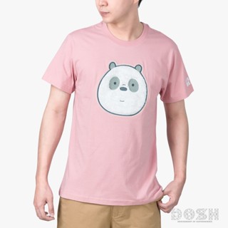 DOSH:UNISEX T-SHIRTS WE BARE BEARS เสื้อยืดคอกลม แขนสั้น สีชมพู รุ่นDBBMT5038-PI