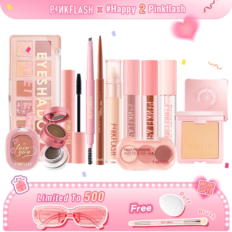 Pinkflash Happy2Pinkflash ชุดเครื่องสําอางแต่งหน้า ครบรอบ 2 ปี ขายดีที่สุด และผลิตภัณฑ์ใหม่ล่าสุด