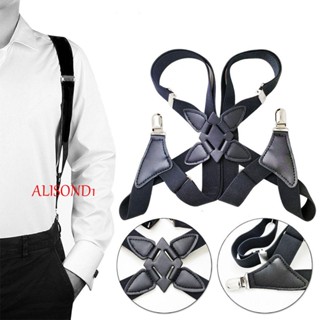 Alisond1 ผู้ชาย Suspenders คลิปสร้างสรรค์ผู้ชายสายคล้องไหล่ X กลับเสื้อคลิปสุภาพบุรุษกางเกงรั้งเข็มขัดยืดหยุ่น