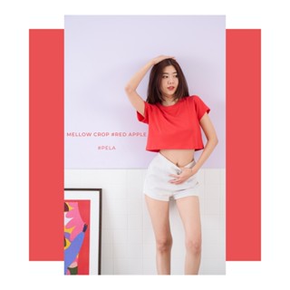 pela.bkk Mellow crop top เสื้อครอป สีแดง - Red apple