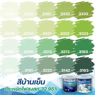 Beger สีเขียวตอง กึ่งเงา ขนาด 9L เกรดสูง สีทาภายนอก+สีทาภายใน ไดม่อนชิลด์+แอร์คลีน สีทาบ้าน  สีน้ำ สีเกรดสูง ทน 15 ปี