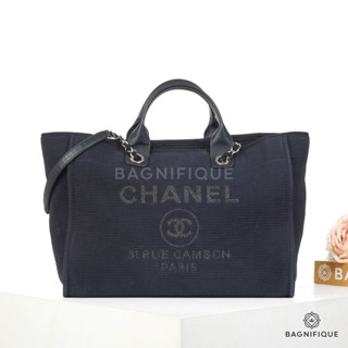 CHANEL DEAUVILLE TOTE LARGE NAVY DENIM SHW