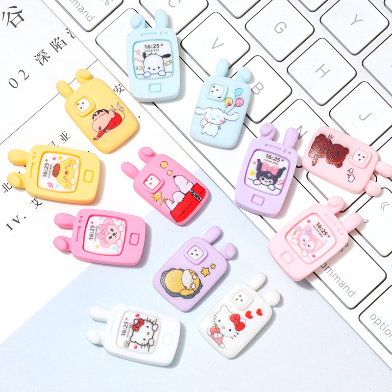 Sanrio กิ๊บสติกเกอร์เรซิ่น ลายการ์ตูนซานริโอ้ สําหรับติดตกแต่งโทรศัพท์มือถือ ตู้เย็น diy