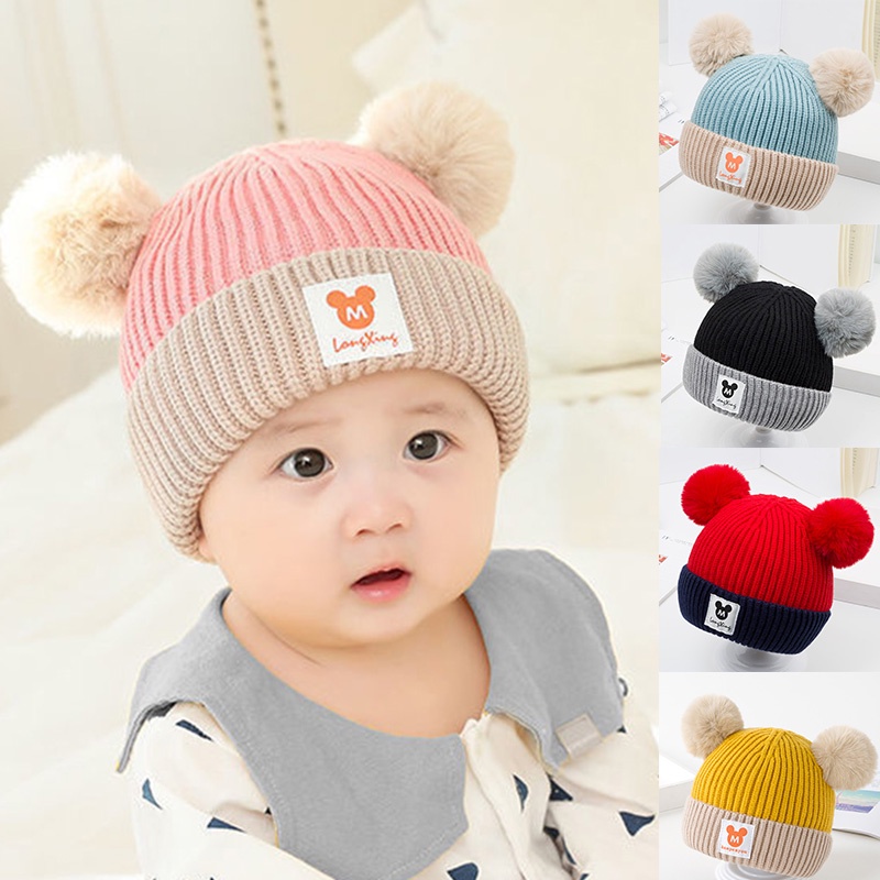 Hats & Caps 72 บาท หมวกกันหนาวเด็ก ผ้าถัก แบบหนา ป้องกันหู Baby & Kids Fashion