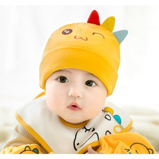 สินค้าพร้อมส่ง หมวก พร้อม ผ้ากันเปื้อนเด็กอ่อน ลายไดโนเสาร์น่ารัก