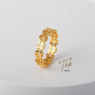 Tbk Lucky Charm แหวนทองคํา 18k เครื่องประดับสําหรับผู้หญิง 929r