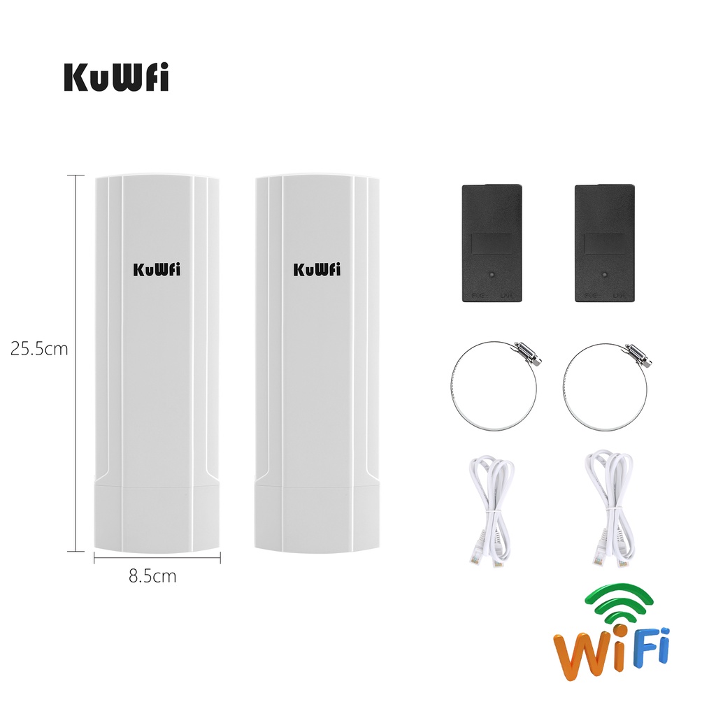AKuWFi Gigabit Wireless Outdoor Router 5.8G Wave2 WIFI Repeater WIFI Bridge Point to Point 3-5KM Extender 14dBi Antenna #8