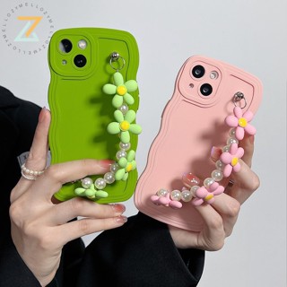 Zymello เคส OPPO A57 2022 A77S A54 A16 A15 A77 A12 A3S A5 A7 A5S A15S A31 2020 A53 A9 2020 A5 2020 A96 A76 F9 เคสโทรศัพท์ซิลิโคนสร้อยข้อมือแฟชั่นคลื่นดอกทานตะวัน