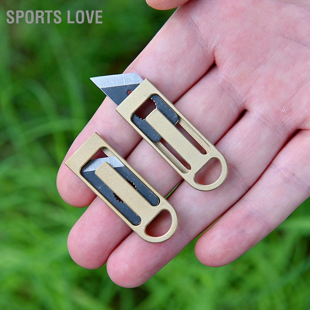 B'Sports Love มีดพับ ขนาดเล็ก แบบพกพา พร้อมพวงกุญแจ สําหรับแกะกล่องด่วน