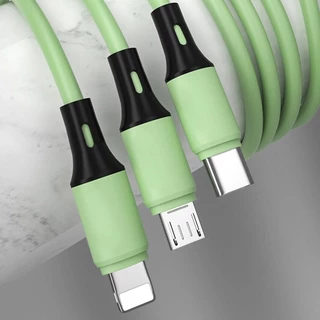 Caravan Crew 3 in 1 Cable สายชาร์จ 3A for ไอโฟน + Type-C + Micro