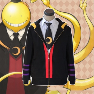 เสื้อแจ็กเก็ตกันหนาว มีฮู้ด แต่งซิป ลายการ์ตูนอนิเมะ Assassination Classroom Korosensei สําหรับแต่งคอสเพลย์ ปาร์ตี้ฮาโลวีน คริสต์มาส