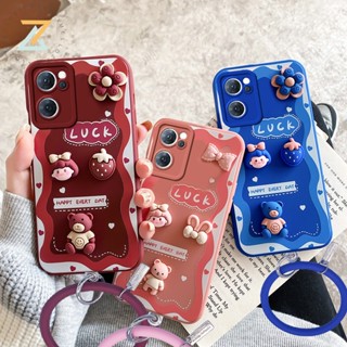 Zymello เคส OPPO Reno8 Z 5G Reno 8 5G Reno7 Z 5G Reno 7 5G Reno6 Z 5G Reno 6 5G Reno 4 Reno 5 Reno 4F Reno 5F เคสโทรศัพท์ซิลิโคนลายดอกไม้สามมิติสุดน่ารัก