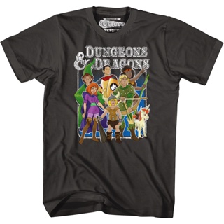 Animated Friends Dungeons &amp; Dragons T-Shirt เสื้อยืดเข้ารูป เสื้อยืดผู้ชาย เสื้อยืดแฟชั่น เสื้อ ยืด ผู้ชาย