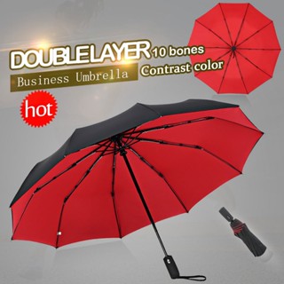 Windproof Double Automatic Folding Umbrella Female Male Ten Bone Car Luxury Large Business Umbrellas Men Rain Women Gift