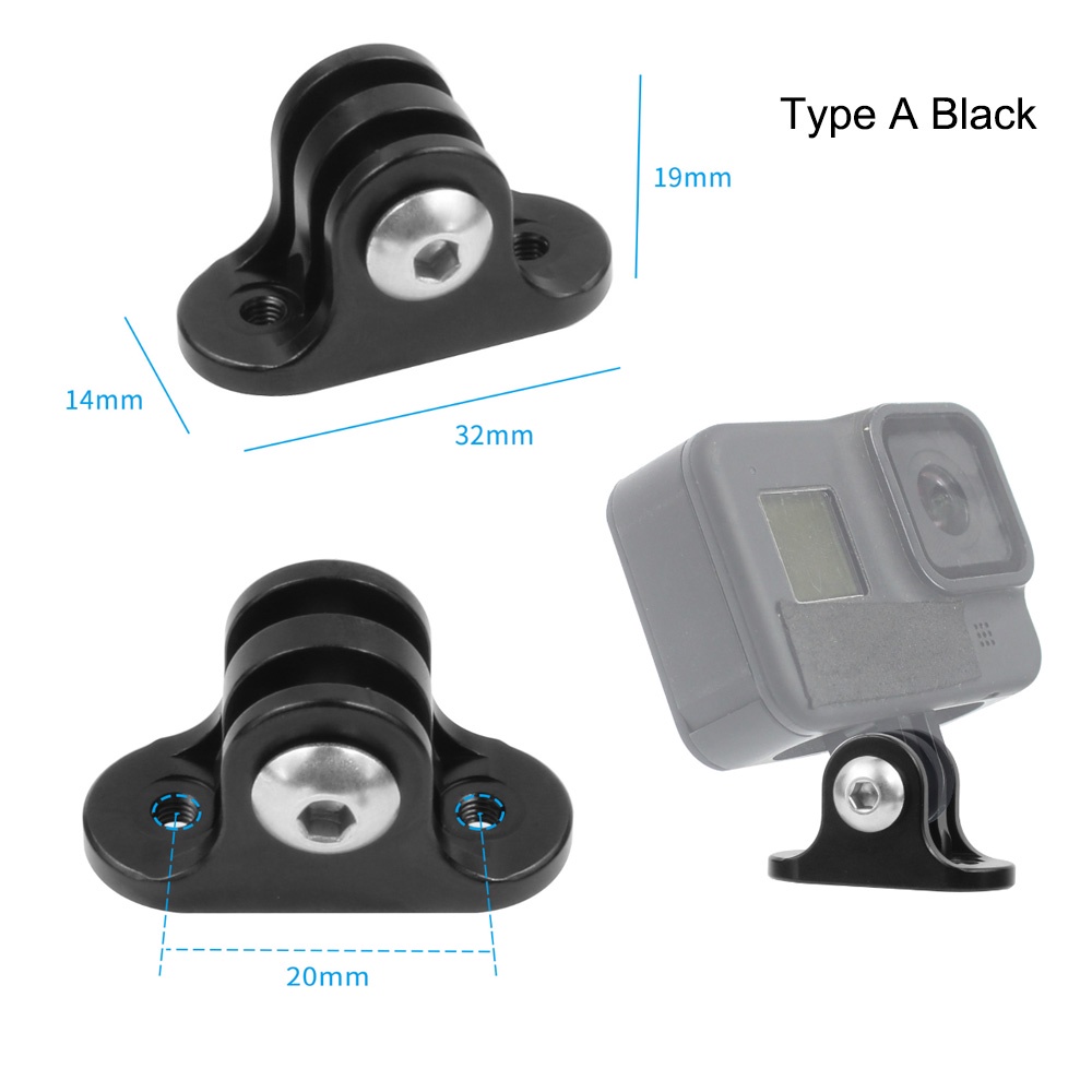 Xt-บวก 2ชิ้นอลูมิเนียมอัลลอยด์กล้องคงที่ฐานที่นั่งมินิขาตั้งกล้องเมาขยายจักรยานเชื่อมต่ออะแดปเตอร์เข้ากันได้สําหรับ โกโปร 13 12 11