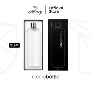 Slim Memobottle - ขวดน้ํา แบบแบน เหมาะกับกระเป๋าของคุณ ปลอด BPA 15 ออนซ์ (450 มล.)