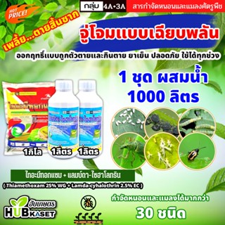 ชุดกำจัดเพลี้ยสิ้นซาก สินค้าตราไก่เกษตร ไทอะมีทอกแซม +แลมป์ดา 1กิโลกรัม+1ลิตร*2ขวด จู่จอมแบบเฉียบพลัน