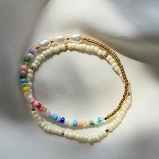 Set 2 เส้น • Freshwater pearl • beaded bracelets