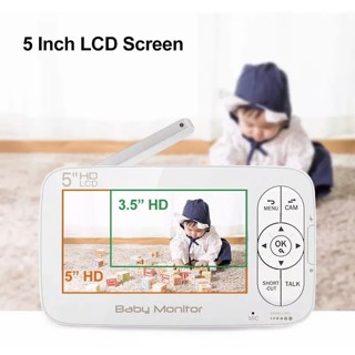 1080P 5นิ้ว HD Video Baby Monitor 2-Way Audio Talk ทารก Baby Sitter เพลงกล่อมเด็ก Melody การตรวจสอบความปลอดภัยกล้องเด็ก