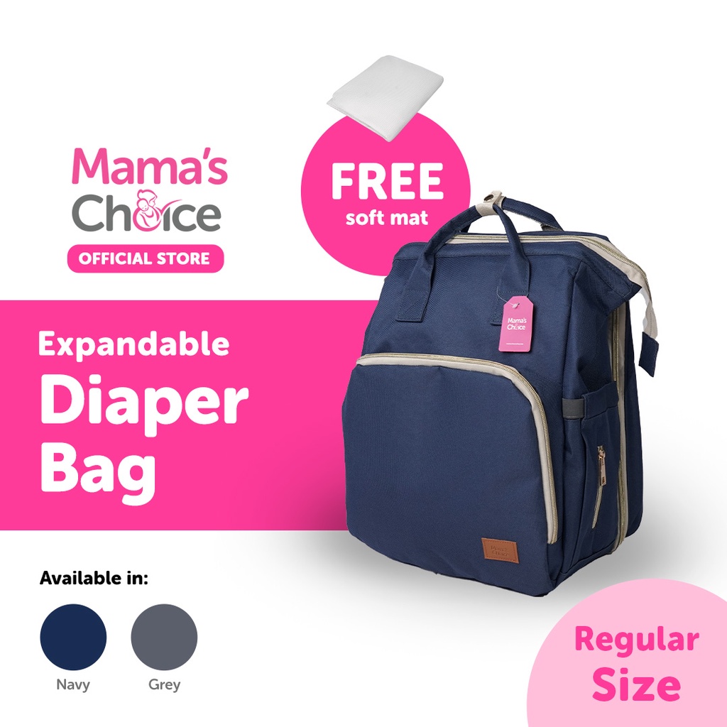 Mama's Choice กระเป๋าใส่ของเด็กอ่อน กระเป๋าคุณแม่ กระเป๋าเอนกประสงค์ ขยายเป็นเตียงเปลี่ยนผ้าอ้อมได้ - Expandable Diaper Bag