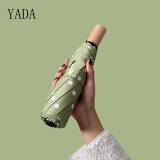 YADA brand High Quality Folding black Dot Umbrellas Charms Rain uv Round point Umbrella For Womens Windproof Umbrellas Y