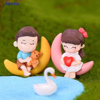 ใหม่ Awheat Moon Couple โมเดลตุ๊กตา ขนาดมินิ สําหรับตกแต่งสวนสนาม ใหม่