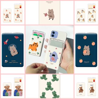 🇰🇷 【Quokka Card Pocket Holder Collection】 2 Card Storage Cute Teddy Bear Attach momo