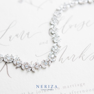 Neriza Jewelry/ข้อมือเพชรสังเคราะห์ประกายไฟเทียบเท่าเพชรแท้ จัดส่งฟรี NB007