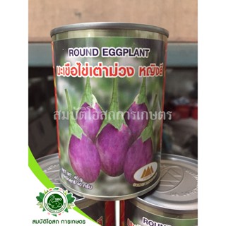 เมล็ดมะเขือไข่เต่าม่วง หญิงลี Round Eggplant ตราภูเขาทอง ขนาด40กรัม