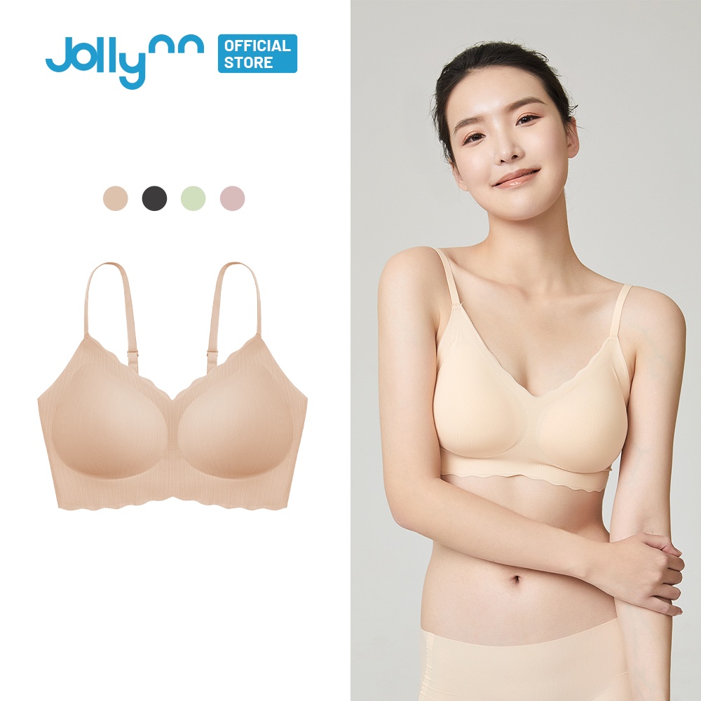 เสื้อชั้นในผู้หญิง ระบายอากาศ ยืด บราไม่มีลวด Jollynn Cloud Lycra Bra