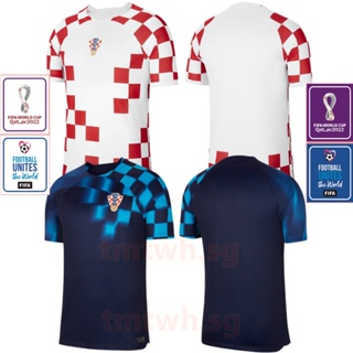 เสื้อกีฬาแขนสั้น ลายทีมฟุตบอล Croatia Qatar World Cup 2022-23 ชุดเหย้า สําหรับผู้ชาย