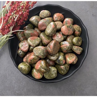 1 Pc Natural Unakite  2-3 cm Polished Tumble Stone / Top High Grade Quality Stone / Pocket Stone Healing Crystal.