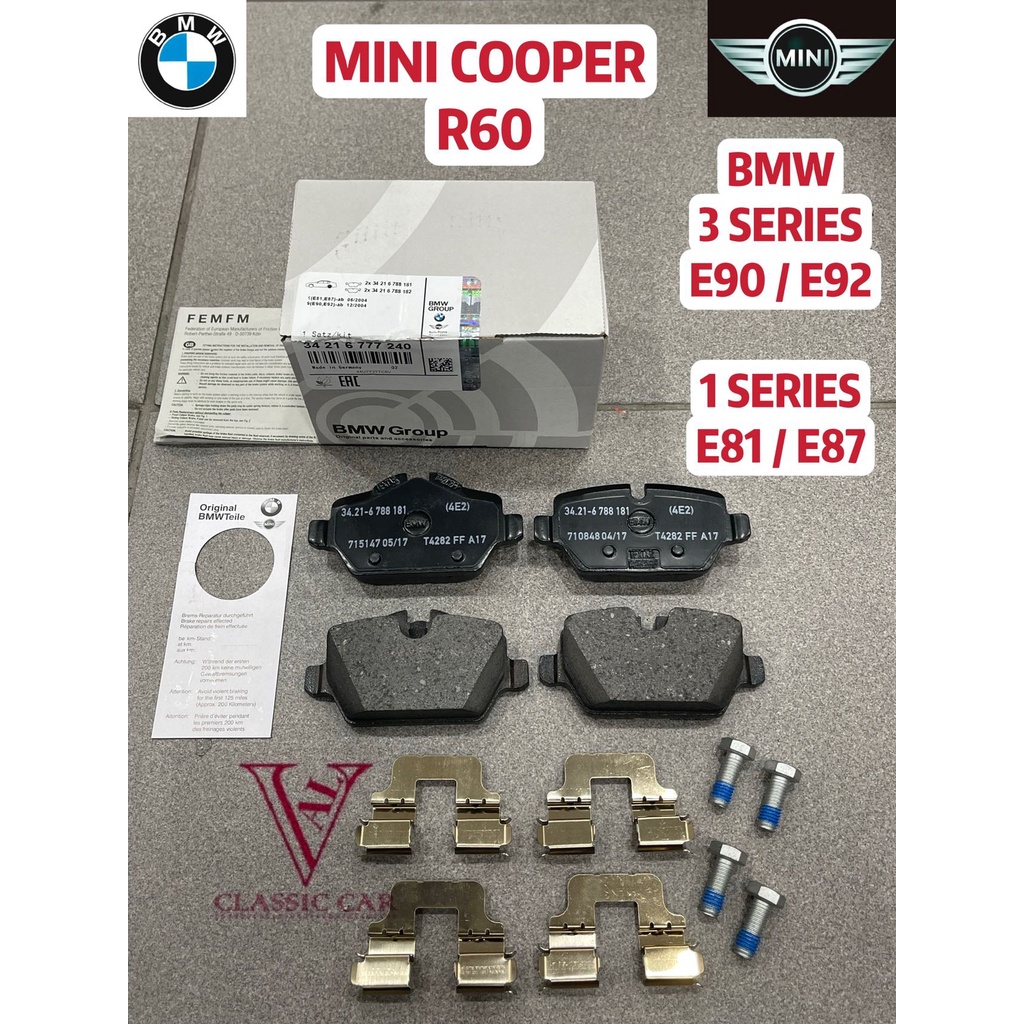 BMW 3 SERIES E90 E92 1 SERIES 1 E 81 E87 MINI COOPER R60 REAR DISC BRAKE PAD