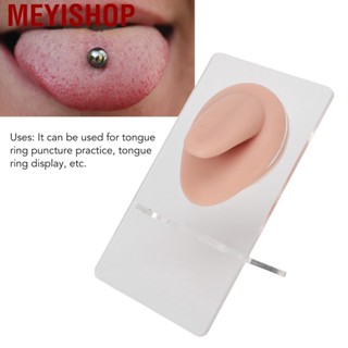 Meyishop 3pcs 3D Silicone Tongue Model Soft Realistic False Piercing Practice Display