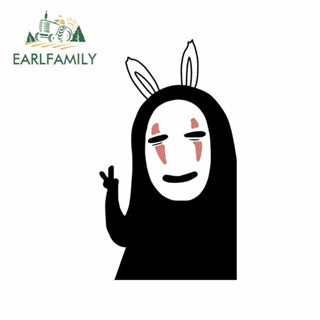 Earlfamily สติกเกอร์ไวนิล ป้องกันรอยขีดข่วน ลาย Spirited Away No Face Man ขนาด 13 ซม. x 7.5 ซม. สําหรับตกแต่งหน้าต่างรถยนต์