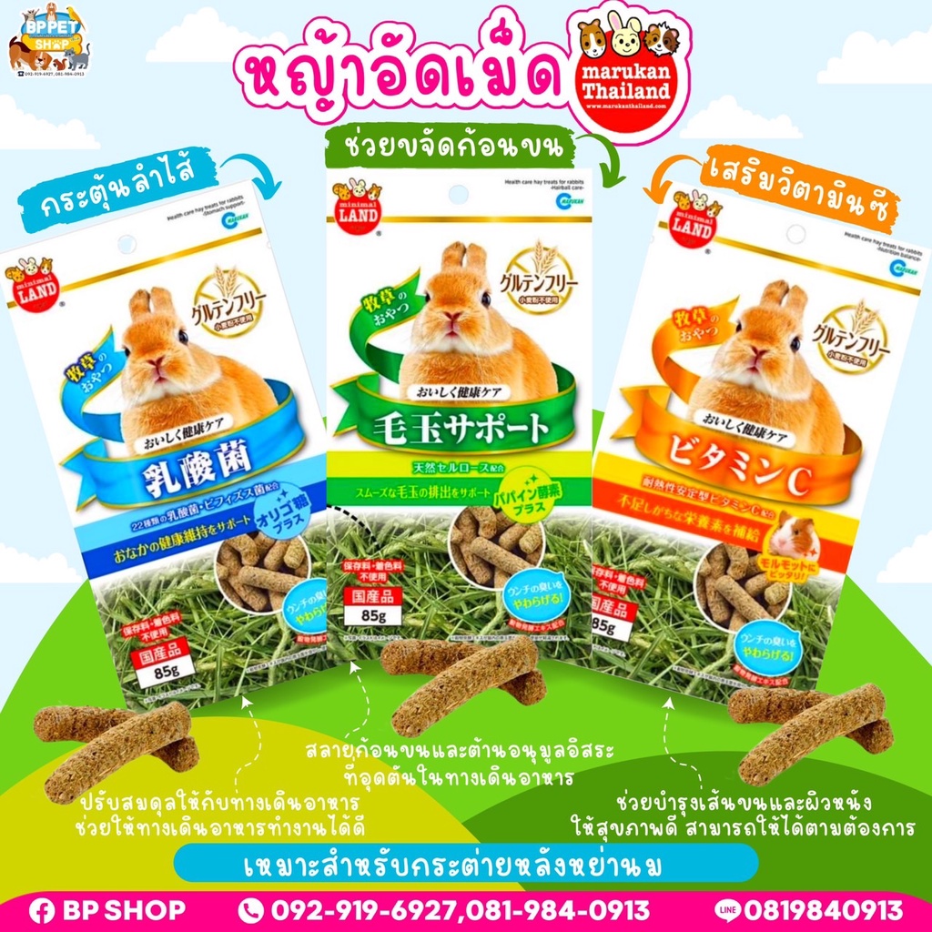 หญ้าทิโมธี​อัดเม็ด Marukan ​หญ้าอัดเม็ด หญ้ากระต่าย วิตามินกระต่าย วิตามินแกสบี้ ชินชิลล่า แพรรี่ด็อก อาหารเสริม