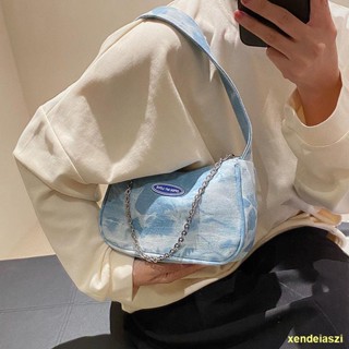 🔥สปอต🔥กระเป๋าสตรีกระเป๋าสะพายยีนส์แบบพกพา Messenger Bag