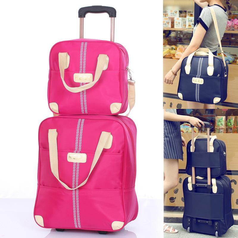 Wheeled bag  Women Luggage  girl Handbag wheels waterproof trolley bags business large capacity Boarding bag Travel Suit
