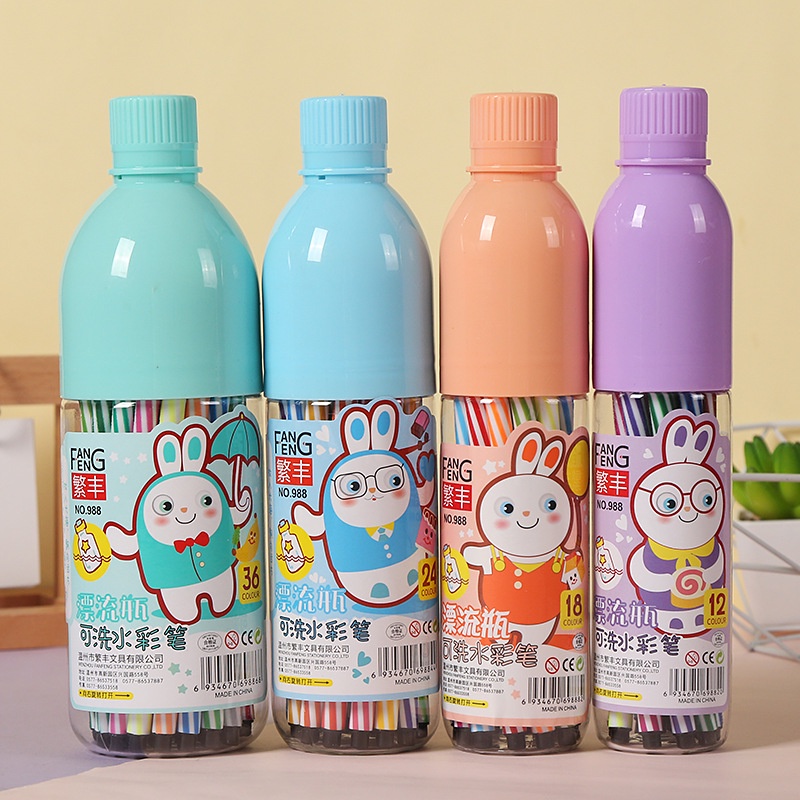 สีเมจิกแบบขวด สีเมจิกวาดรูป ขนาด 12, 18, 24 และ 36 สี อุปกรณ์วาดรูประบายสีสำหรับเด็ก (Magic Marker)