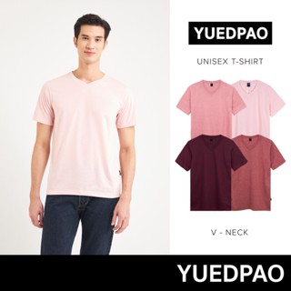 Yuedpao 🔥แท้100% เสื้อยืดคอวี ไม่ย้วย ไม่ต้องรีด รุ่น Ultra Soft Non-Iron ผ้านุ่มใส่สบายมาก Set Cherry red_คอวี