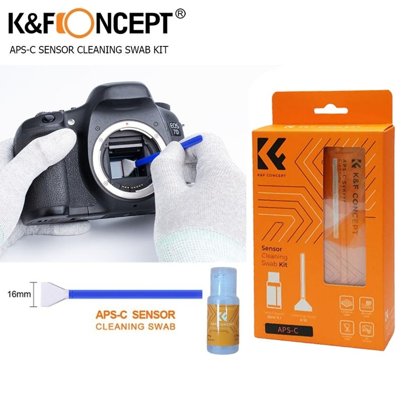 ชุดทำความสะอาดเซ็นเซอร์กล้อง K&amp;F Concept 16mm APS-C Sensor Cleaning Swab Cleaner Kit SKU.1616