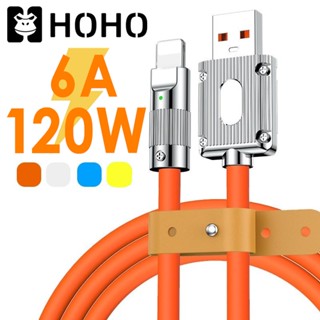 HOHO🔥ชุดสายชาร์จเร็ว⚡️USB data PD USB TYPE C charging cable 120W สายชาร์จซิลิโคนโลหะ สายชาร์จ ใช้สำหรับ iPhone