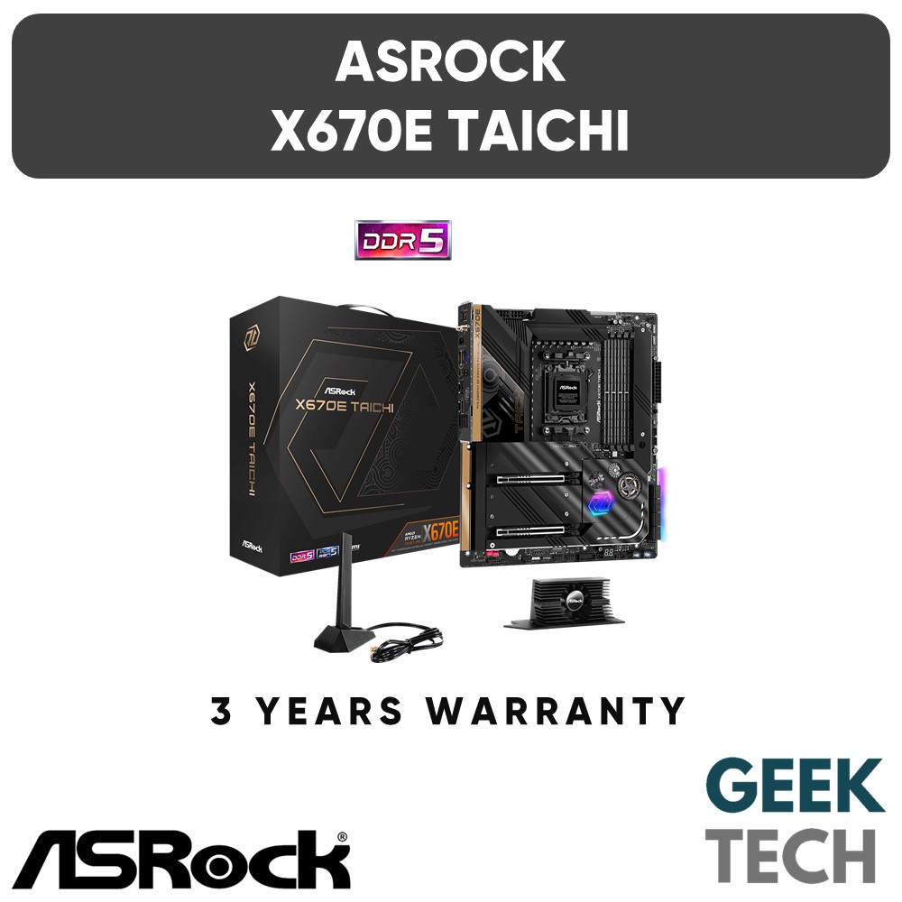 ASRock X670E Taichi E-ATX เมนบอร์ด - รองรับ CPU Ryzen 7000 Series / 6600MHz OC / 2 PCIe 5.0x16