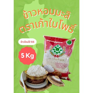 ข้าวหอมมะลิ100% ตราเก้าใบโพธิ์ ข้าวใหม่ปี66 ขนาด 5 กิโลกรัม