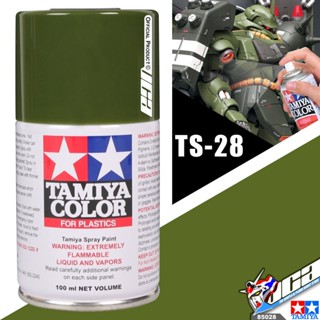 TAMIYA 85028 TS-28 OLIVE DRAB 2 COLOR SPRAY PAINT CAN 100ML FOR PLASTIC MODEL TOY สีสเปรย์ทามิย่า พ่นโมเดล โมเดล VCA ...