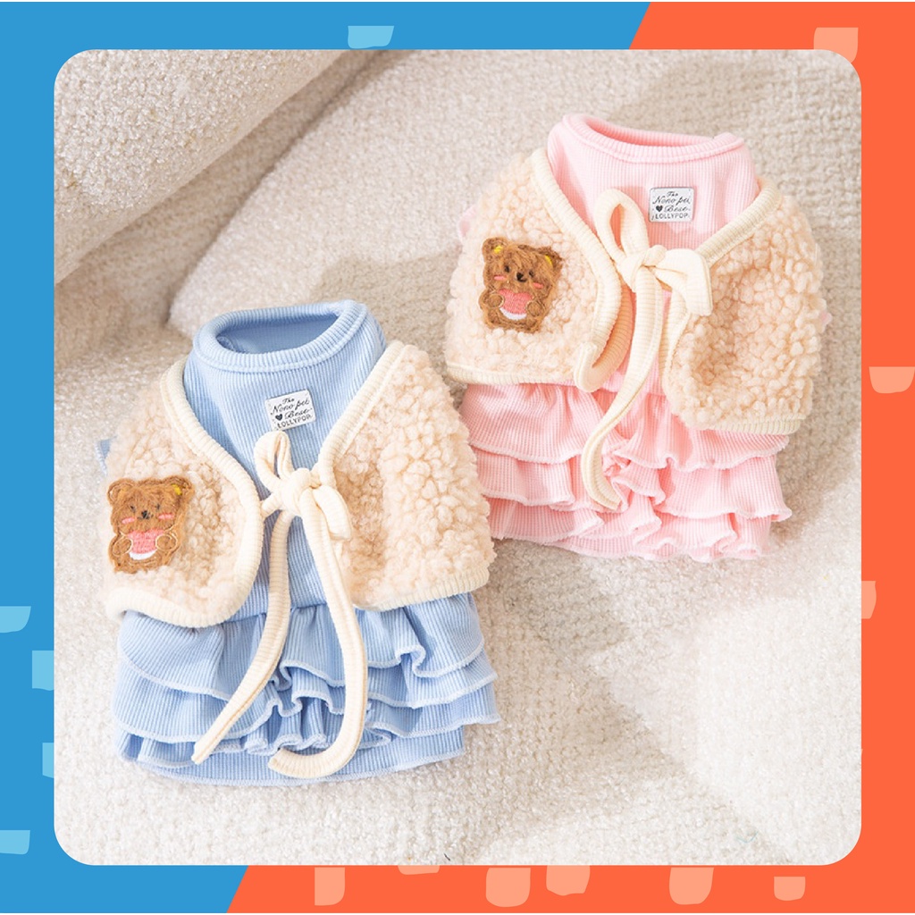 [ พร้อมส่ง] ชุดกระโปรงแมว Elsa Lollypop Dress ชุดหมา สุนัข แมว เสื้อกันหนาวแมว
