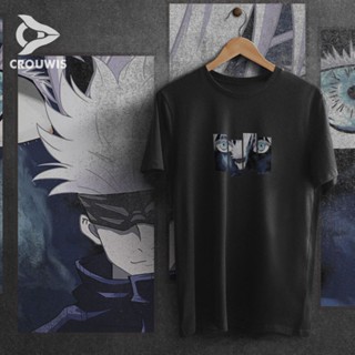 เสื้อยืดผ้าฝ้าย เสื้อยืดแขนสั้น ผ้าฝ้าย พิมพ์ลายอนิเมะ gojo satoru jujutsu kaisen satoru gojo satoru gojou jujutsukaisen