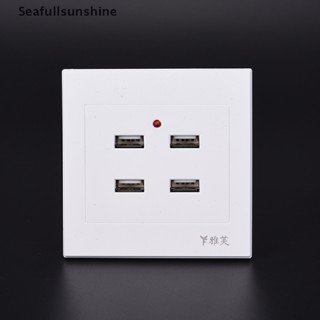 Seaf&gt; แผงซ็อกเก็ตชาร์จ USB 2 3 4 6 พอร์ต AC สําหรับติดผนัง