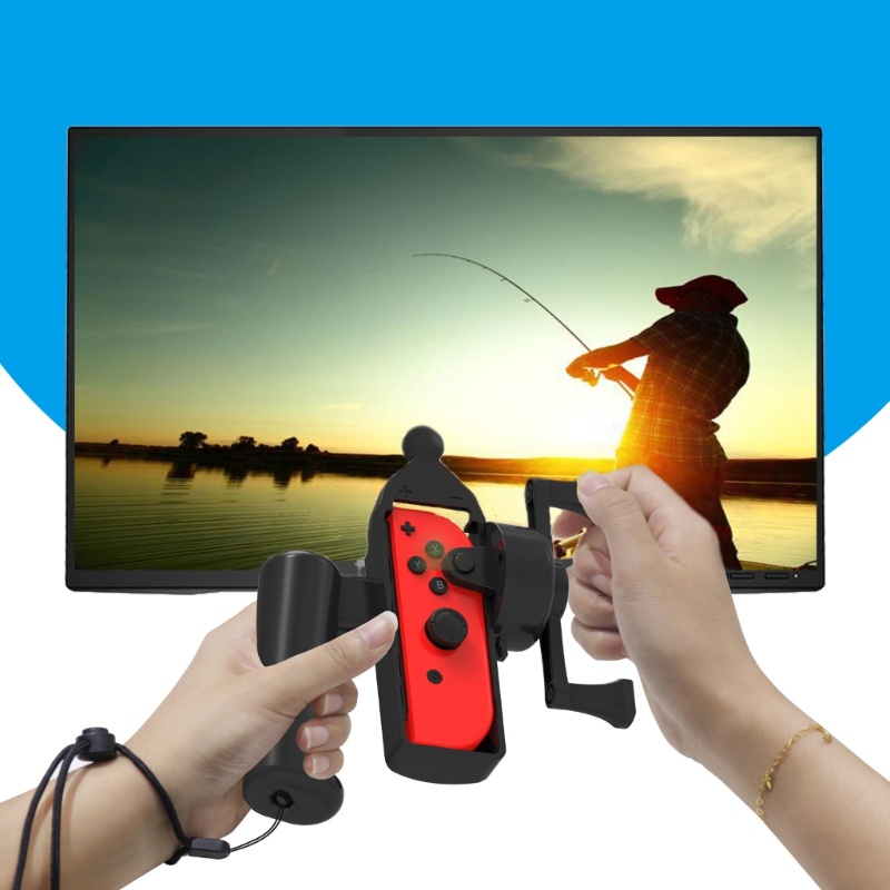 Timi2 Somatosensory เกม Handgrip Controller ผู้ถือตกปลา Rod Hand Grip การหมุน 360 องศาโรเตอร์สําหรับสวิทช์